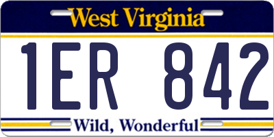 WV license plate 1ER842