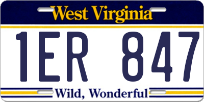 WV license plate 1ER847