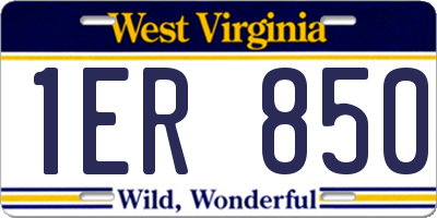 WV license plate 1ER850