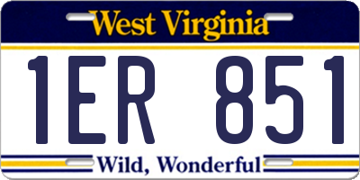 WV license plate 1ER851
