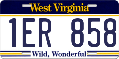 WV license plate 1ER858