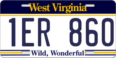 WV license plate 1ER860