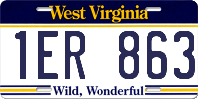 WV license plate 1ER863