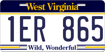 WV license plate 1ER865