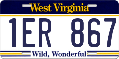 WV license plate 1ER867