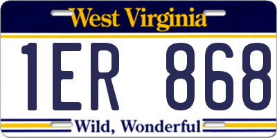 WV license plate 1ER868
