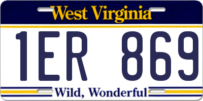 WV license plate 1ER869