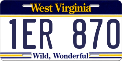WV license plate 1ER870