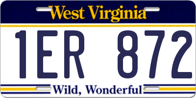 WV license plate 1ER872