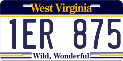 WV license plate 1ER875
