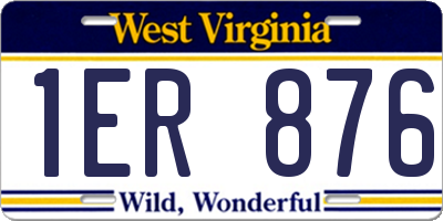 WV license plate 1ER876