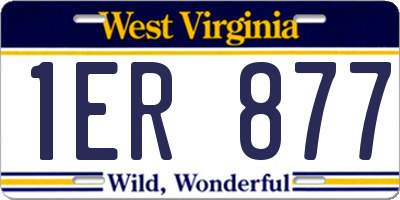 WV license plate 1ER877