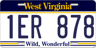 WV license plate 1ER878