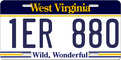 WV license plate 1ER880