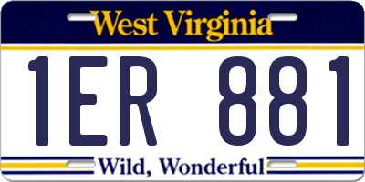 WV license plate 1ER881