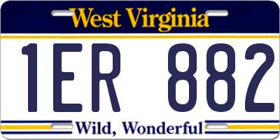 WV license plate 1ER882