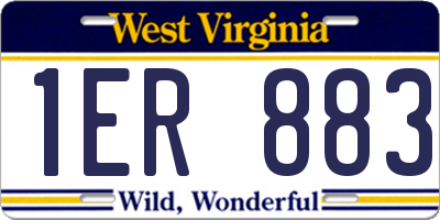 WV license plate 1ER883