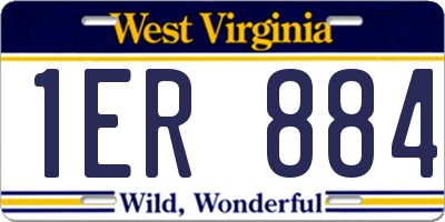 WV license plate 1ER884