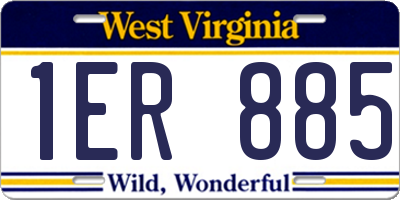 WV license plate 1ER885