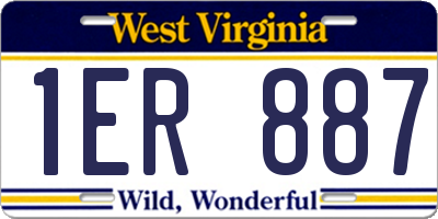 WV license plate 1ER887