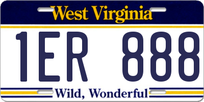 WV license plate 1ER888