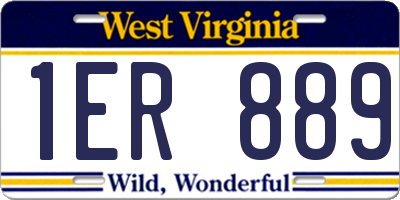 WV license plate 1ER889