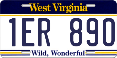WV license plate 1ER890