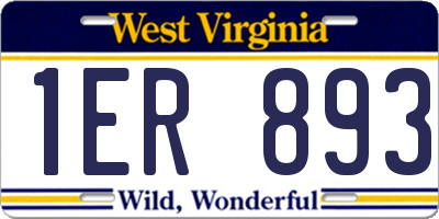 WV license plate 1ER893
