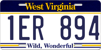 WV license plate 1ER894