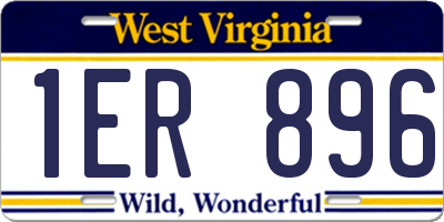 WV license plate 1ER896