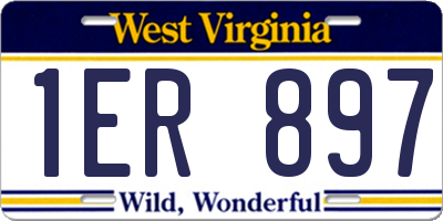 WV license plate 1ER897