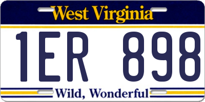 WV license plate 1ER898