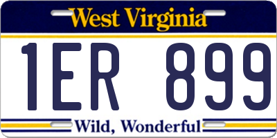 WV license plate 1ER899