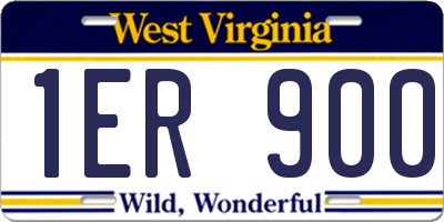 WV license plate 1ER900