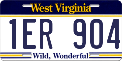 WV license plate 1ER904