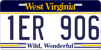 WV license plate 1ER906