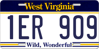 WV license plate 1ER909