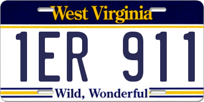 WV license plate 1ER911
