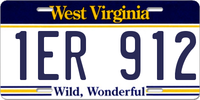 WV license plate 1ER912