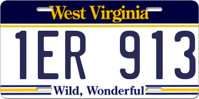 WV license plate 1ER913