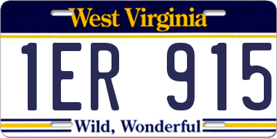 WV license plate 1ER915