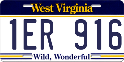 WV license plate 1ER916