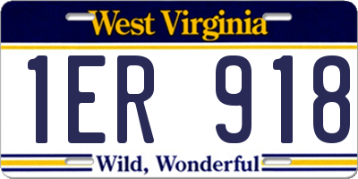 WV license plate 1ER918
