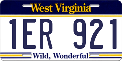 WV license plate 1ER921