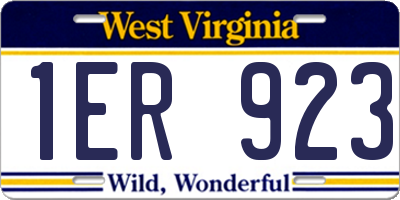 WV license plate 1ER923
