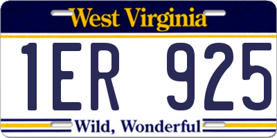 WV license plate 1ER925
