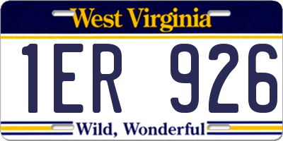 WV license plate 1ER926