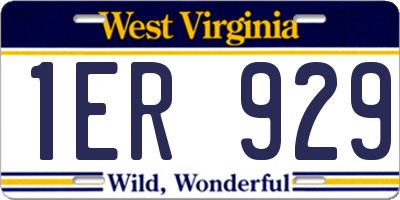 WV license plate 1ER929