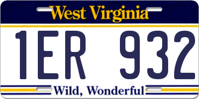 WV license plate 1ER932