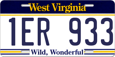 WV license plate 1ER933